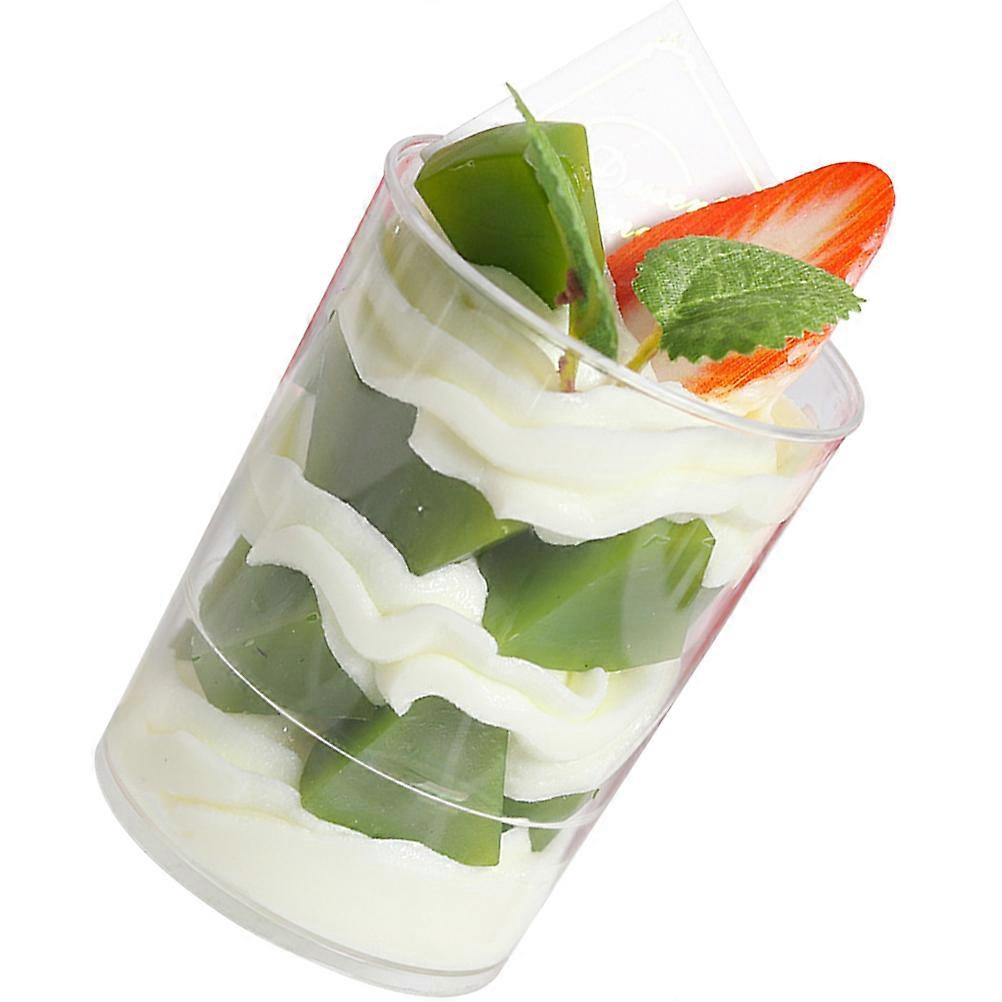 Artificial Dessert Cup Model Green Cup Shape Realistic Design For Home Decoration 1Pcs
