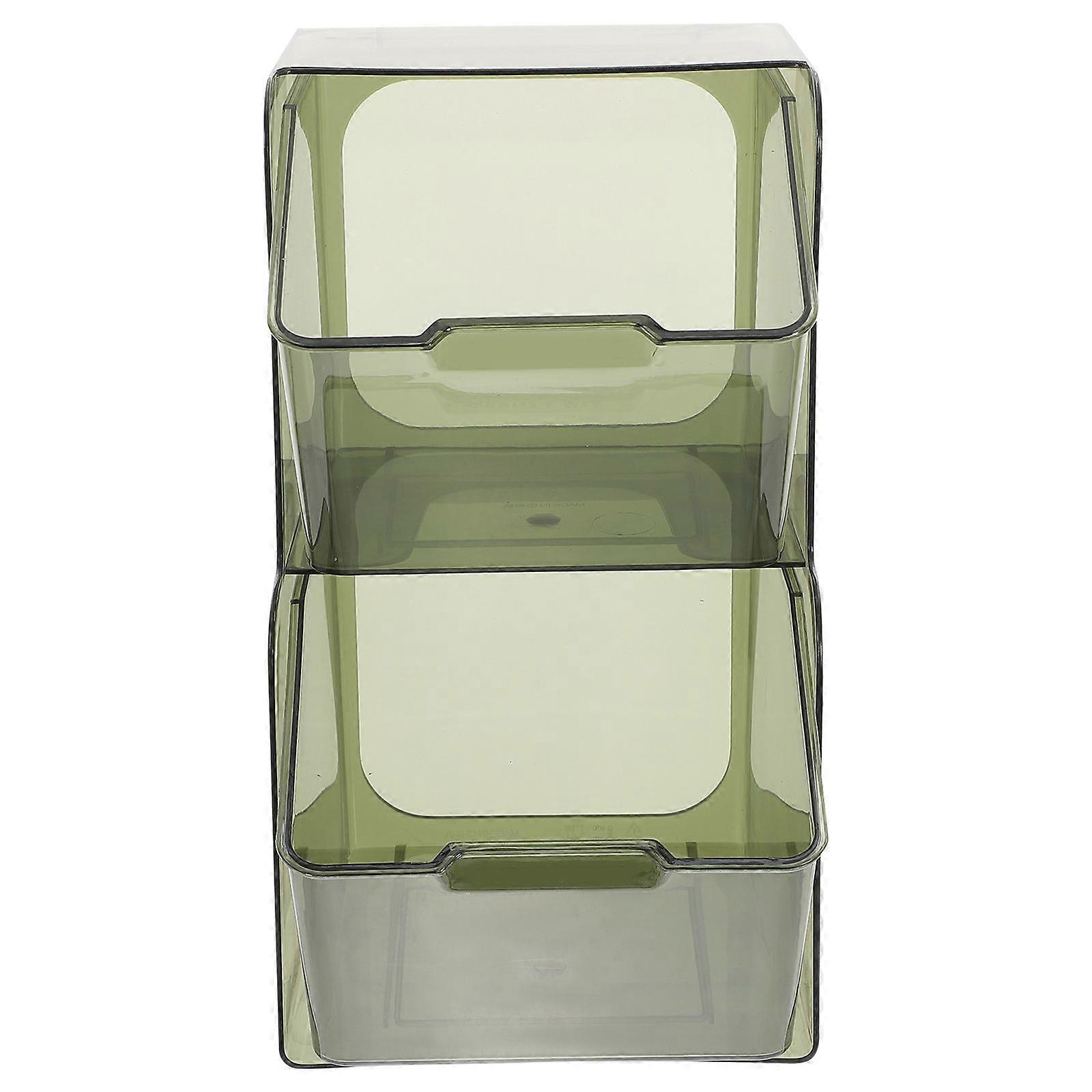 Double-Layer Tea Bag Rack Olive Green Color For Office Break Area Storage 24X16X13.5CM 1Pcs