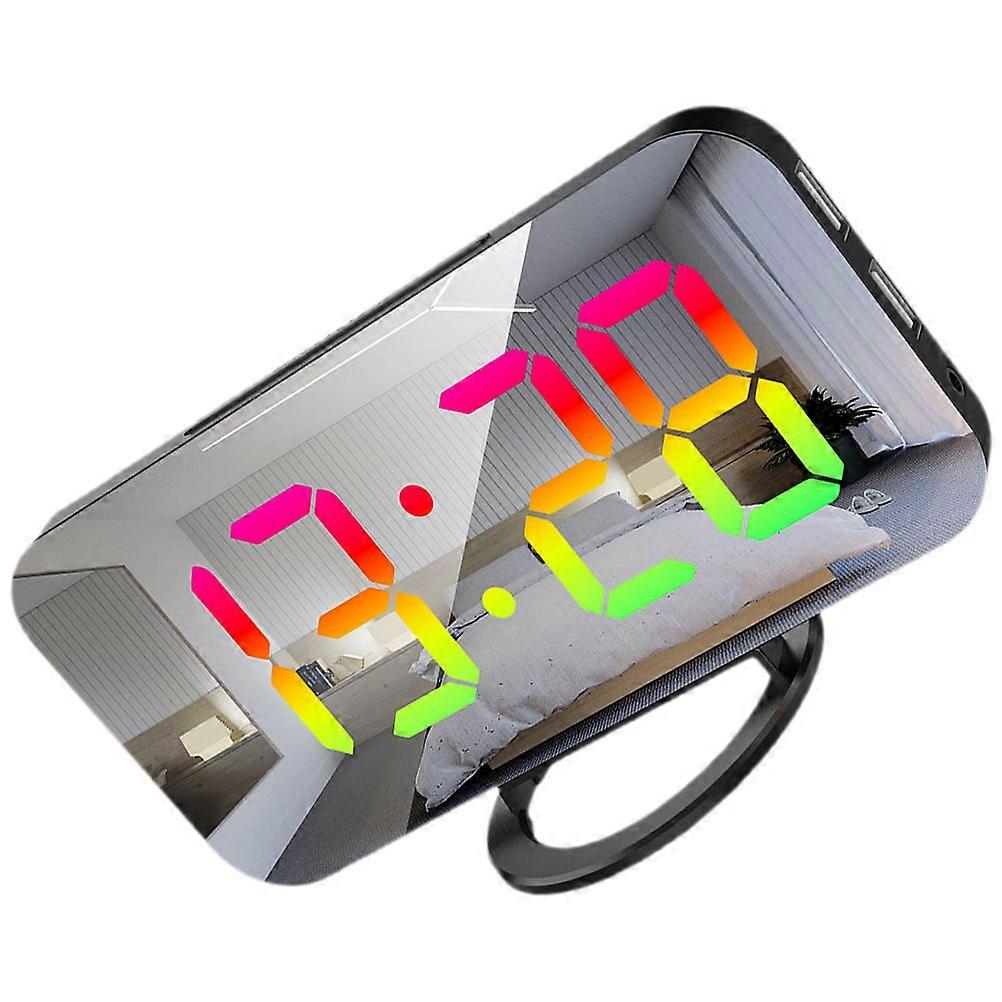 Rgb Alarm Clock Indoor Digital Clock 1Set with Dual USB Outputs