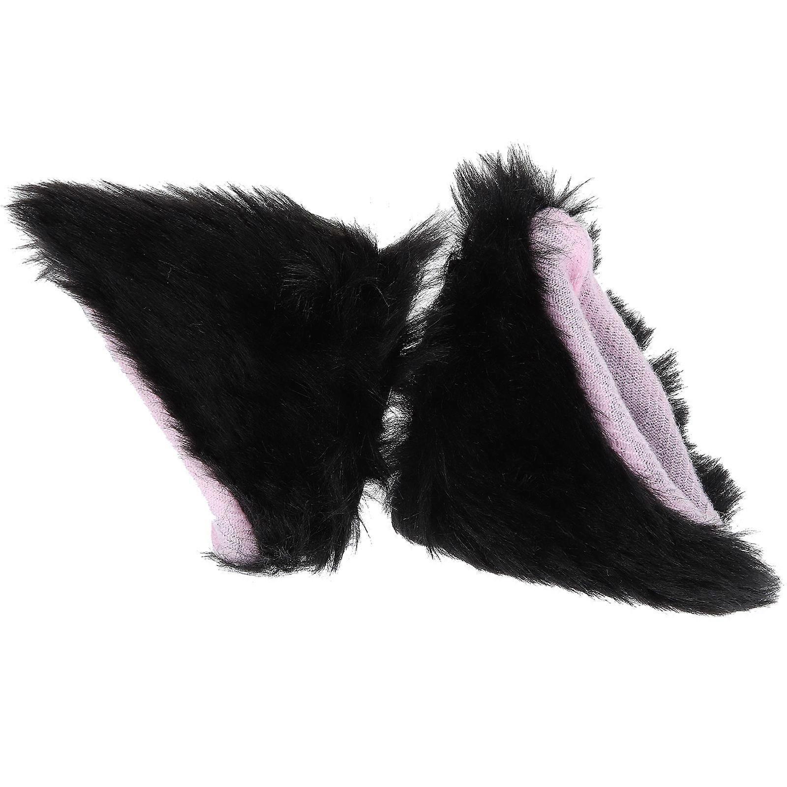 1 Pair Motorcycle Cat Ear Decors Plush Ornaments