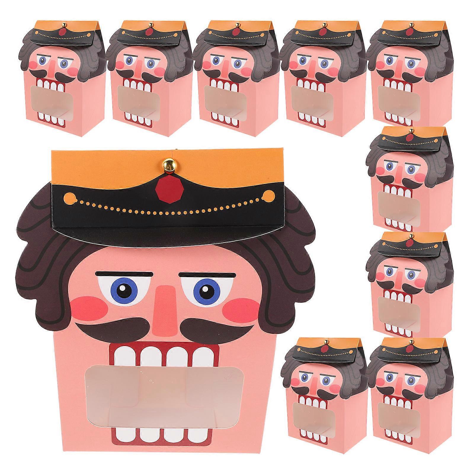 Paper Treat Box Clear Window Chocolate Biscuits Bag Rectangular Shape Easy Assembly For Cookie Packaging And Special Occasions 10Pcs