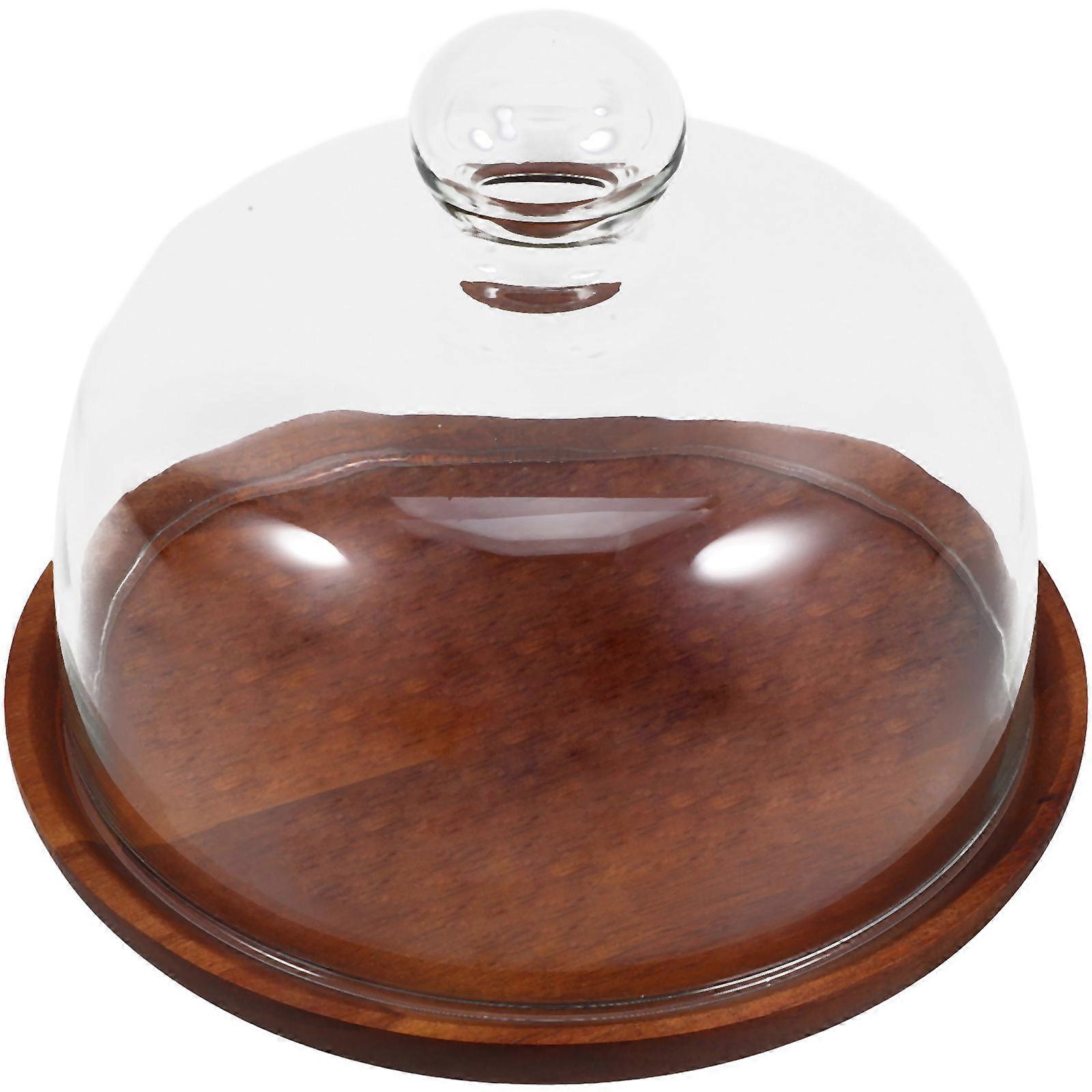 Elegant Dessert Serving Tray with Glass Dome Sturdy Cake Stand for Displaying Cupcakes, Cookies & Desserts at Events