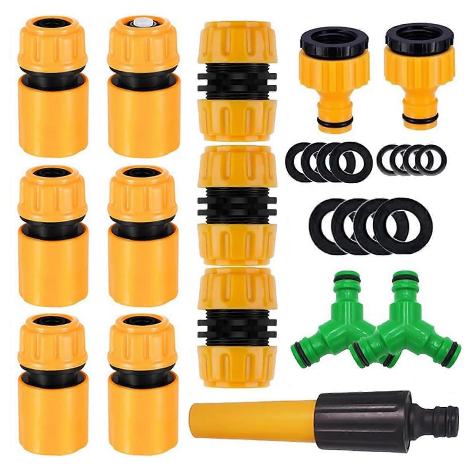 14 Piece Garden Hose Set with Coupling, Y Connector Extension Parts