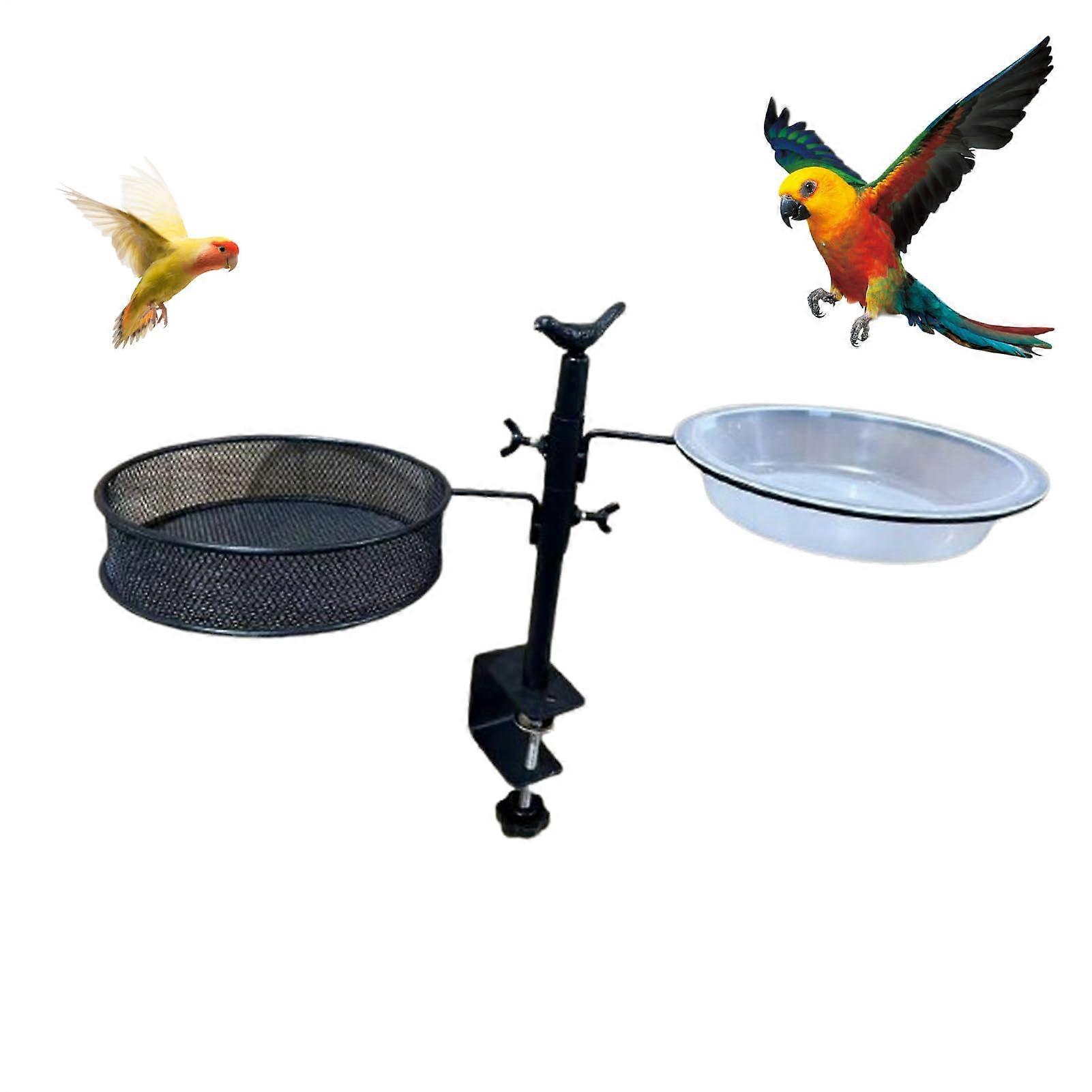 Vogelfutterstation Mit Verstellbarer Wasserschale, 360-Grad-Drehtablett, Anklippbar Für Balkon, Futterstation Und Vogeltränke