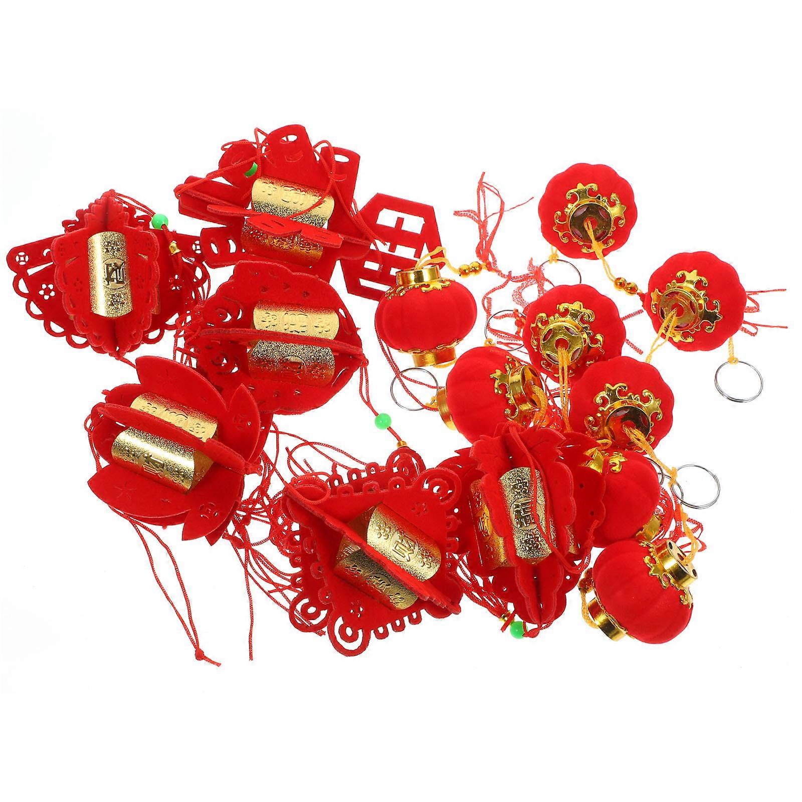 Chinese Style New Year Pendant with Bright Red Color for Festival Decor and Front Door Use 1 Set