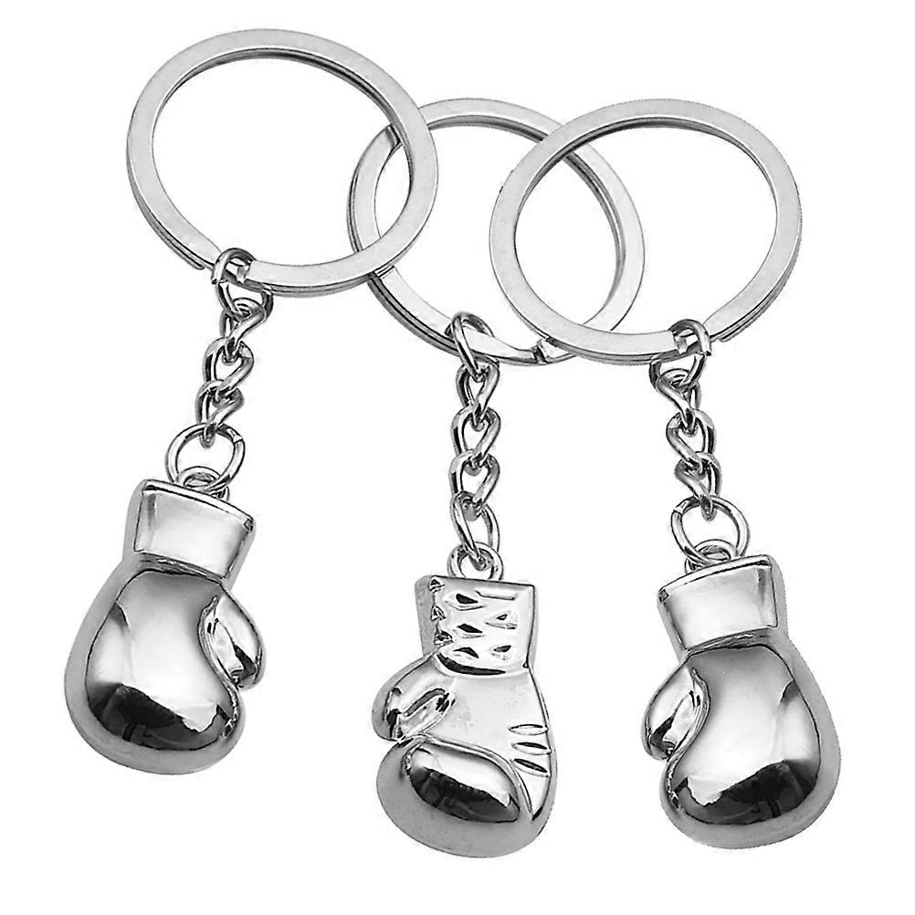 3pcs Boxing Glove Keychain Pendant Durable Bag Decor Unique Key Ring for Boxing Lovers Creative