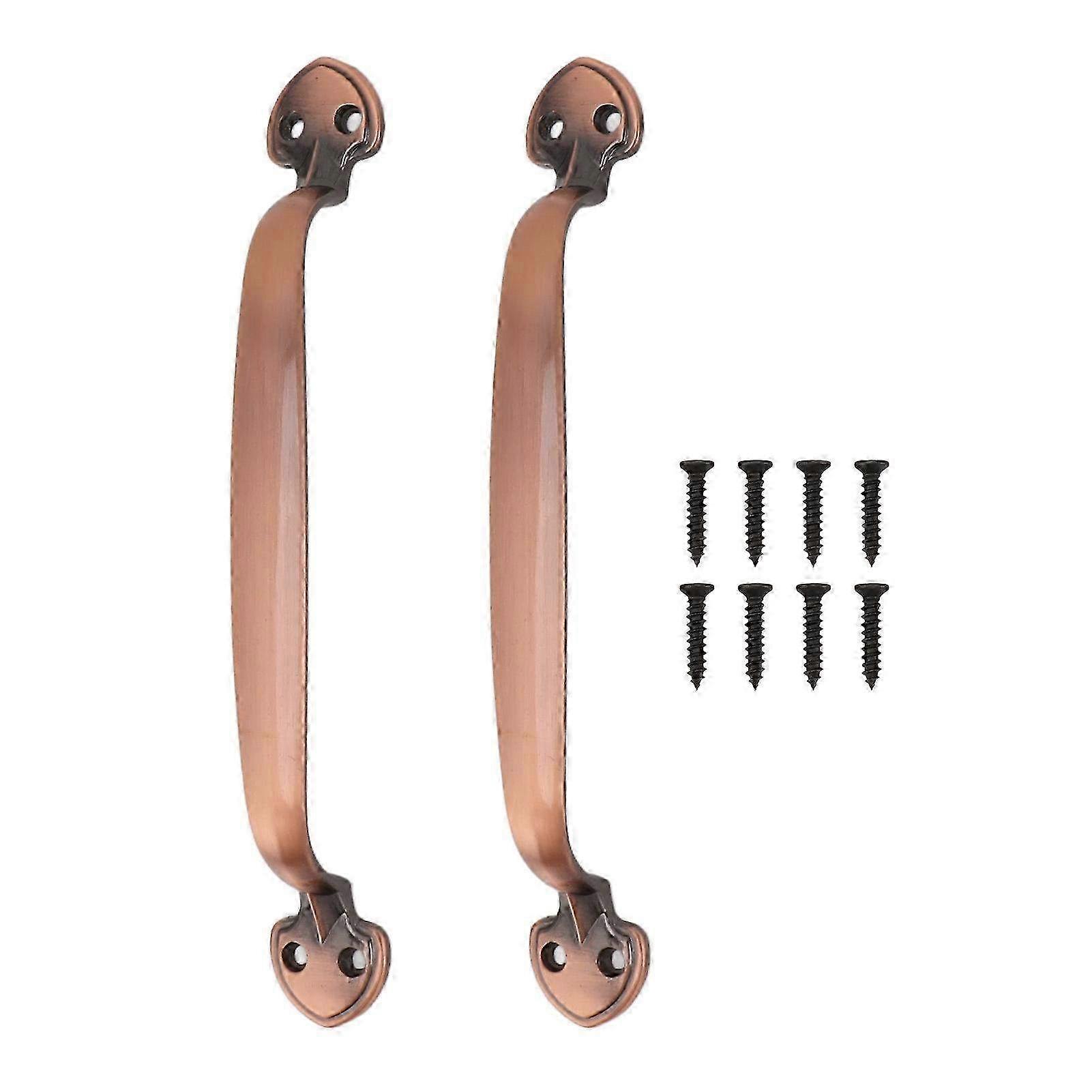 Set of 2 Door Pull Handles for Wooden Cabinets & Drawers - Zinc Alloy Red Bronze Hardware for Stylish Home Decor