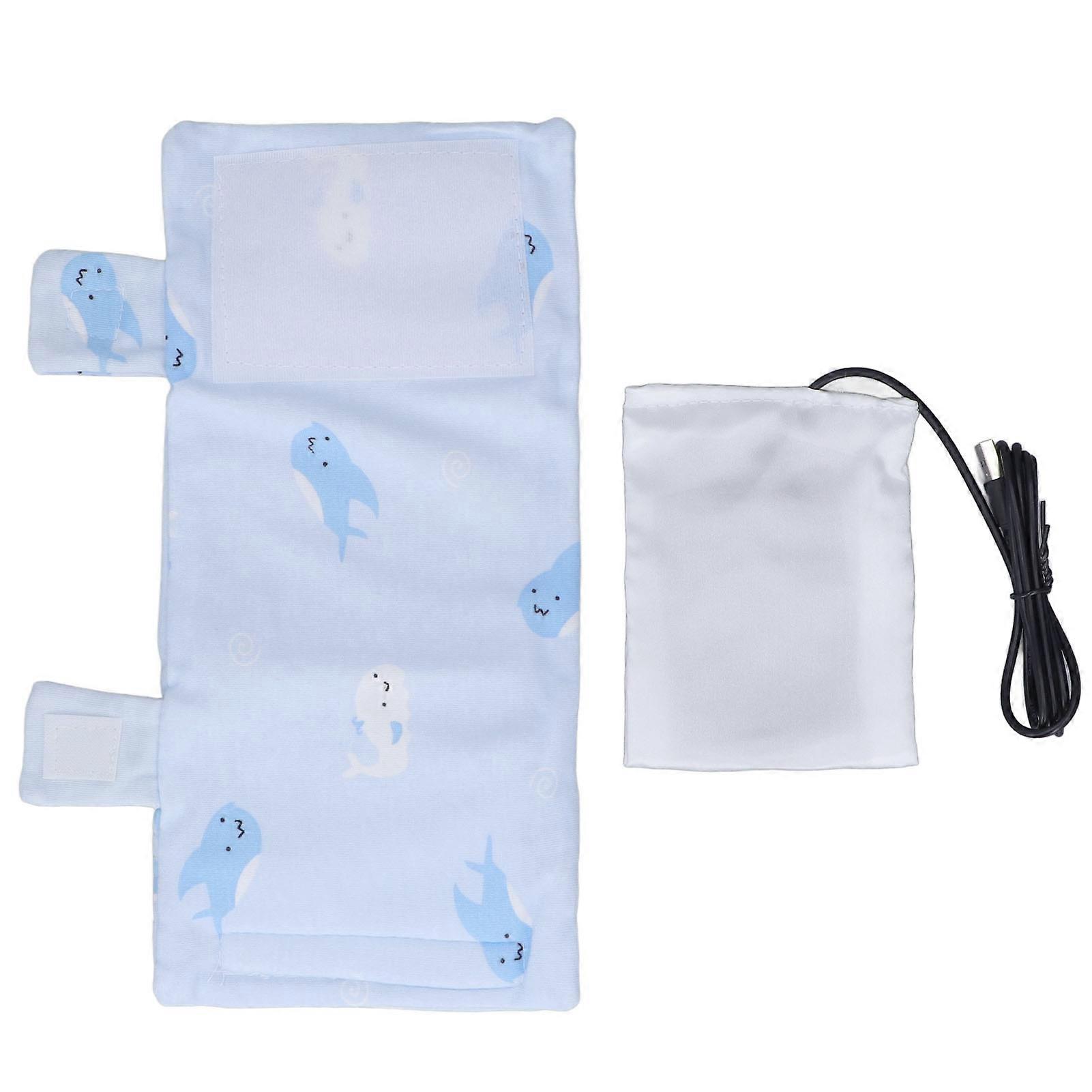 Portable Bottle Warmer USB Power Constant Temperature Warming Stable Bottom Cotton Bottle Heating Bag for Breastmilk Whale