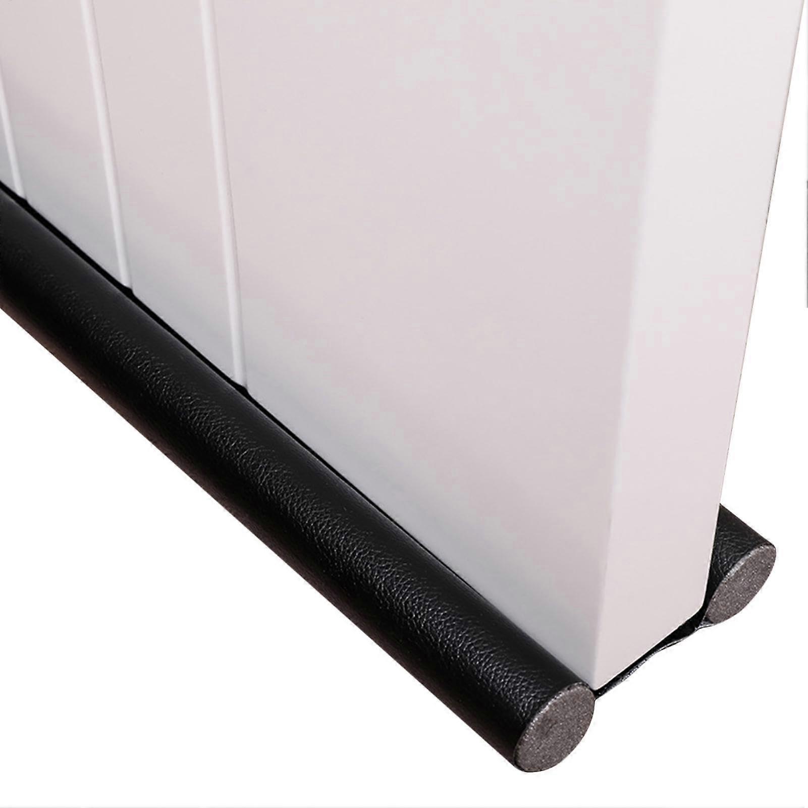 Under Door Draught Excluder Double Sided Door Draft Stopper, Flexible Adjustable (Black)