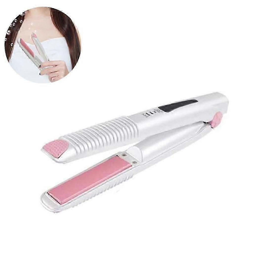 Cordless Mini Hair Straightener & Curler - Adjustable Temp, Quick Heat, 60 Min