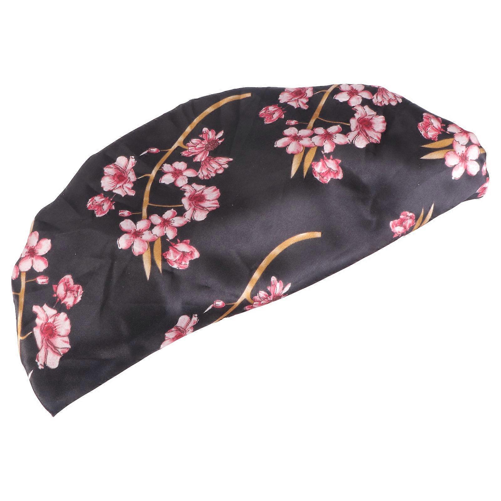 Round Elastic Sleeping Cap For Girls In Black Suitable For Hair Care 1Pcs