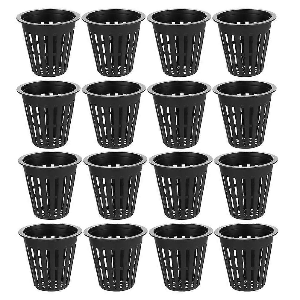Black Plastic Planting Pots for Hydroponics with Mesh Cups Reusable Net Pots for Storage Use 50pcs