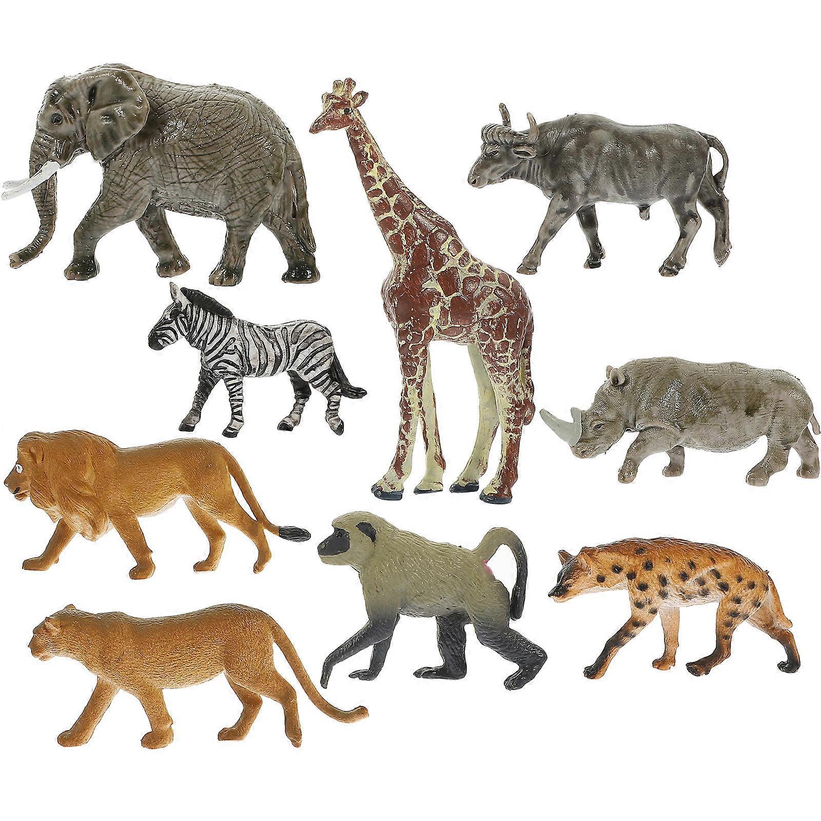 Realistic Animal Figures 9Pcs Mini Wildlife Model Toys For Kids Indoor Use Assorted Color Cognitive Educational Tool