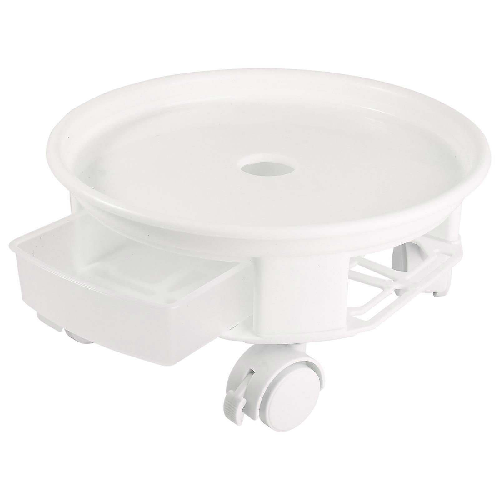 Thickened Round Movable Flowerpot Stand Drawer Type Container For Indoor/Outdoor Use 27x27cm 1Set