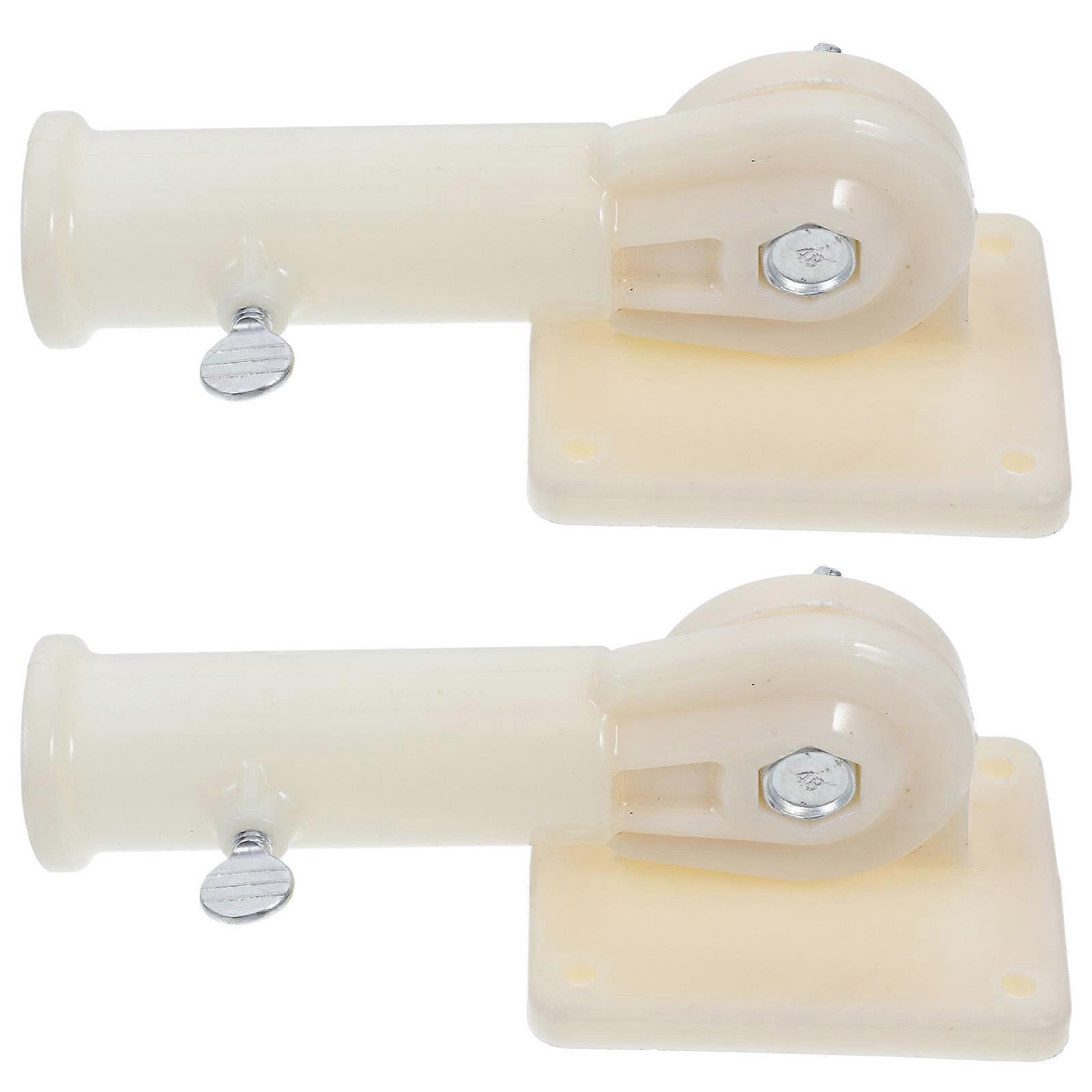 Rectangular Wall Base Flagpole Holder Mount Bracket Suitable For National Flag Display 2 Sets In Beige