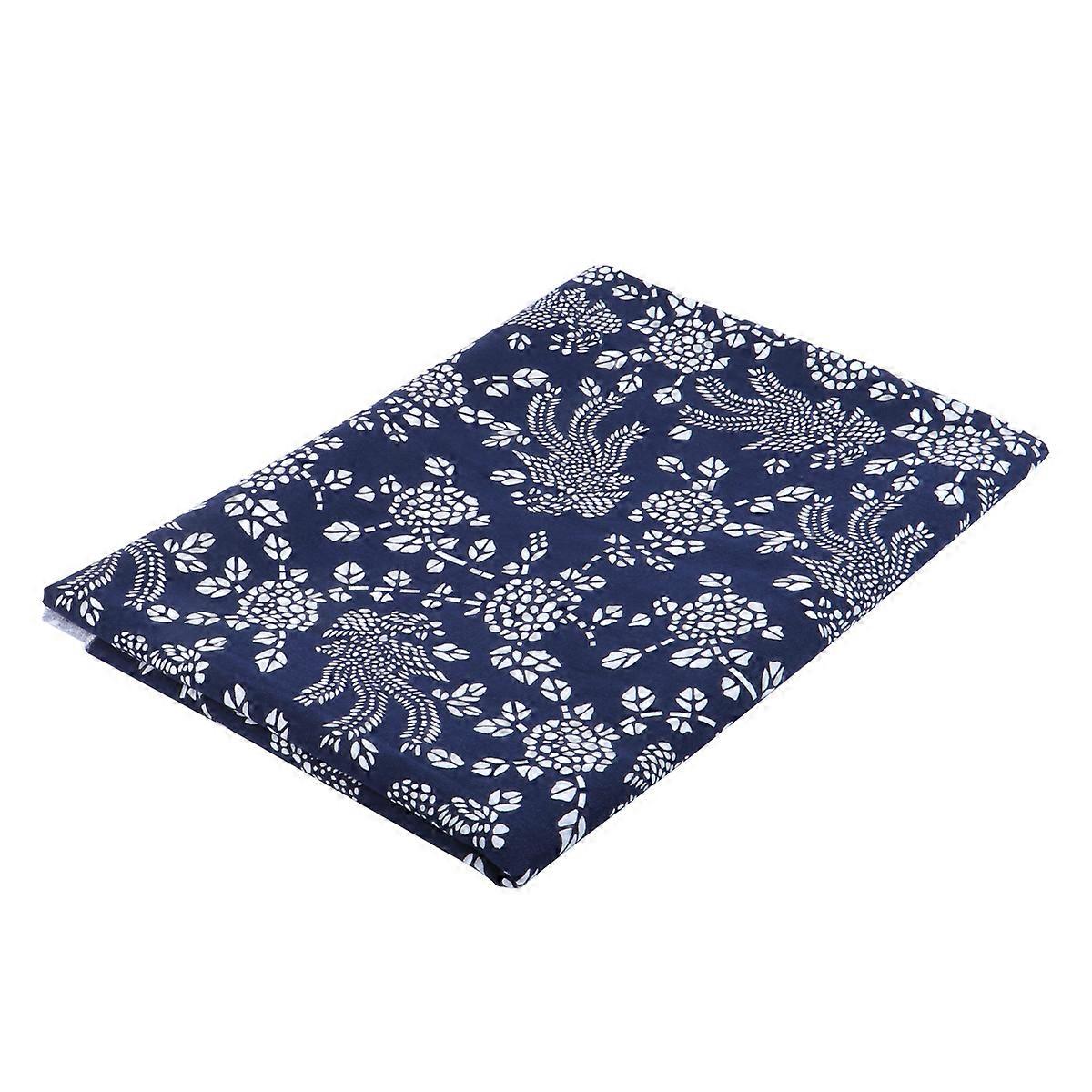 Blue Printed Batik Cotton Fabrics for Sewing Navy Handmade Material