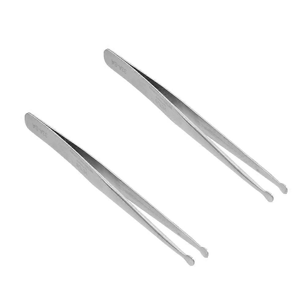 Premium Stainless Steel Round Tip Precision Tweezers for Use with Ergonomic Design and High Elasticity