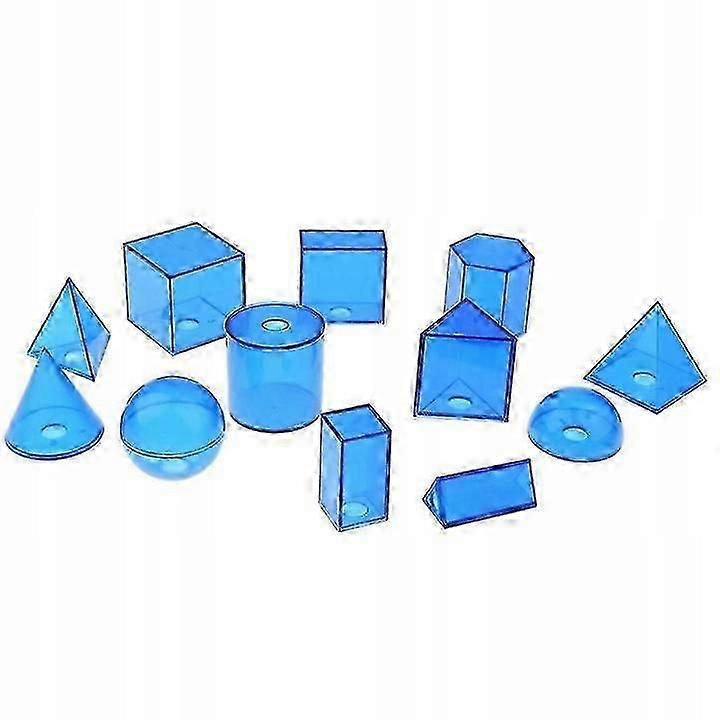 12pcs Geometric Shapes Toys Math Aids Math Visual Aids-Good