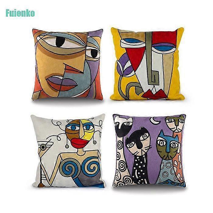 Cushion Covers - Unspecified - 45x45cm - Cotton and Linen - Contemporary Style - 4 pieces
