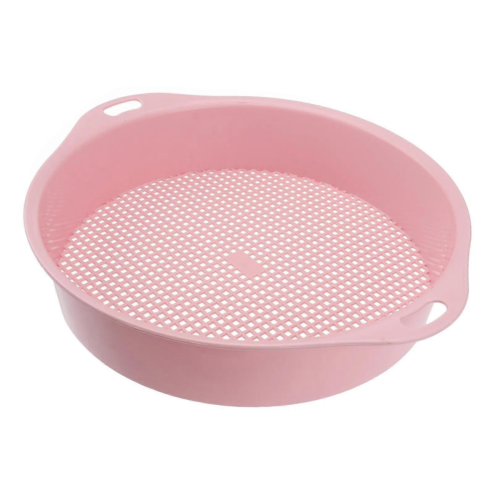 Sand sieve garden sieve soil mesh filter dirt sifter handle bonsai gardening tool garden supply sieve, soil sieve (pink) pink