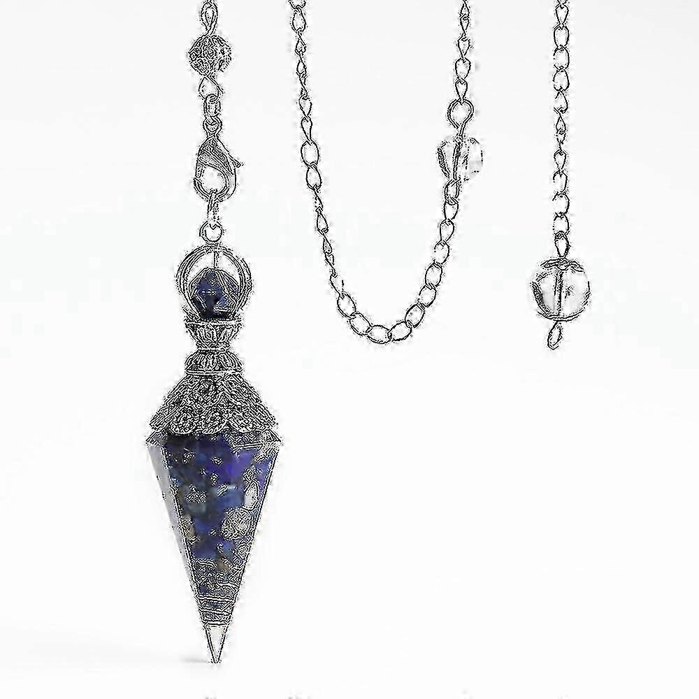 Natural Amethyst Crystal Hexagonal Pendulum Necklace For Dowsing, Chakra Balancing And Spiritual Healing - 6 Facet Gemstone Design