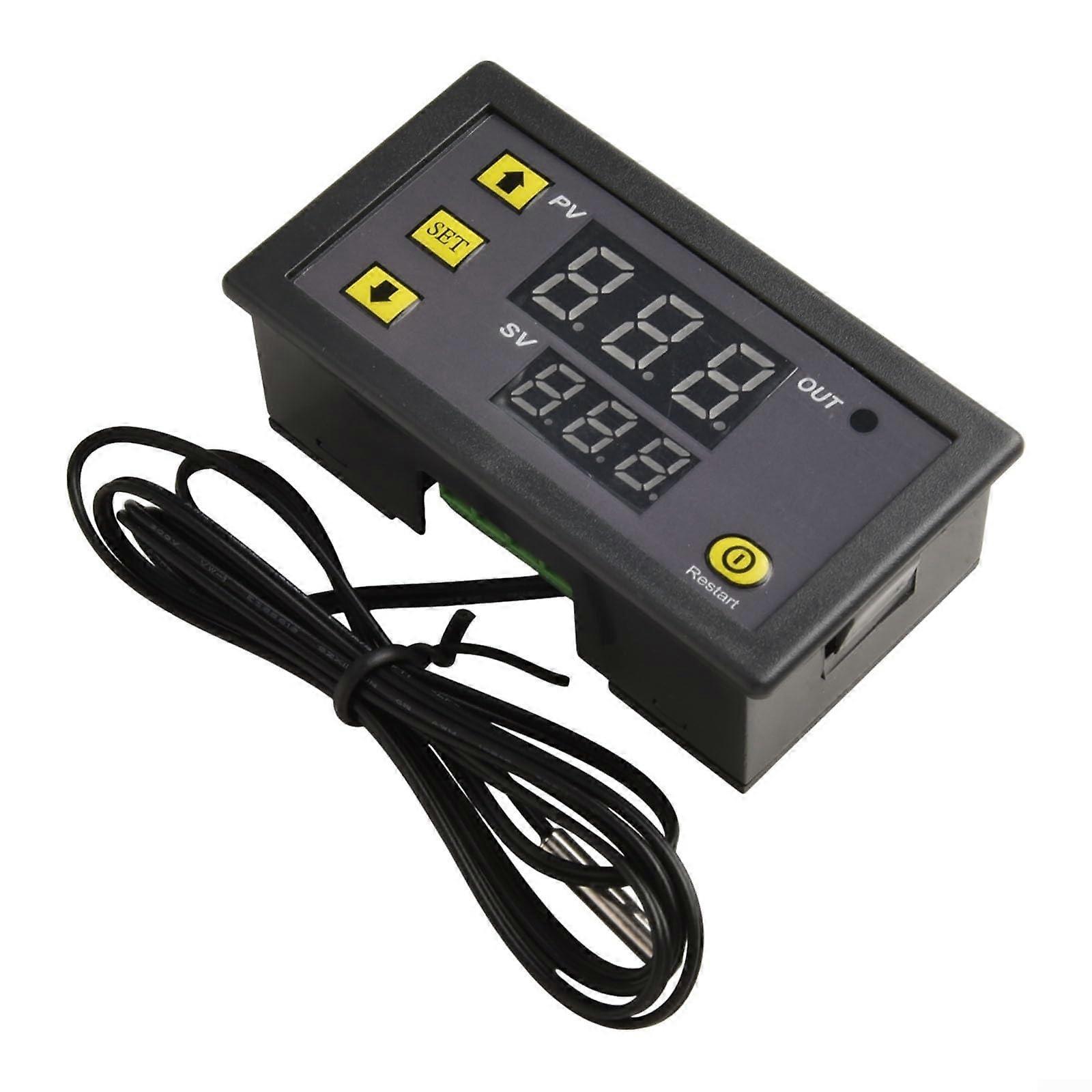 DC 12V Temperature Controller With Waterproof Sensor Red And Blue Display Easy To Use