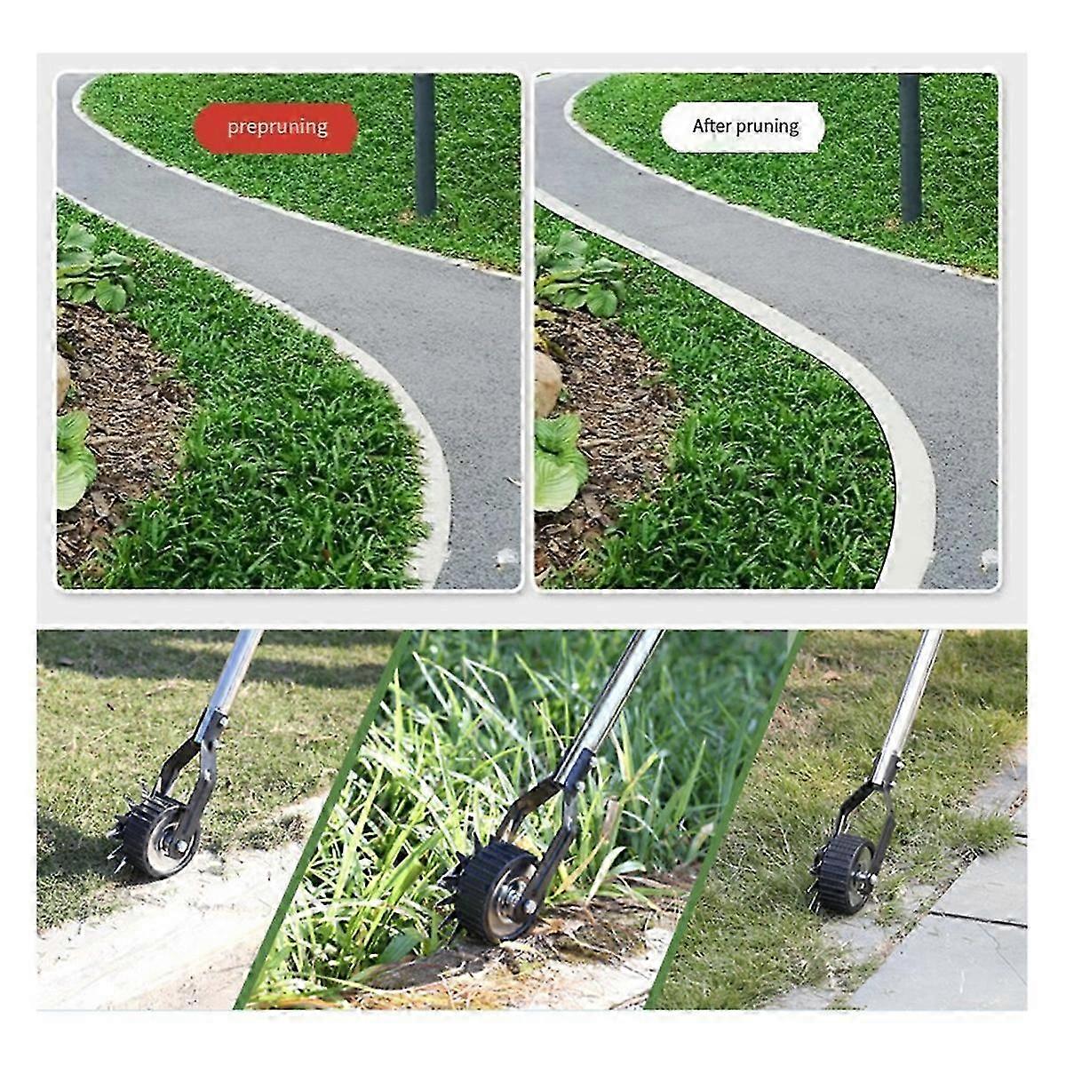 Coupe-bordure manuel à 4 sections en acier inoxydable à longueur réglable pour pelouses