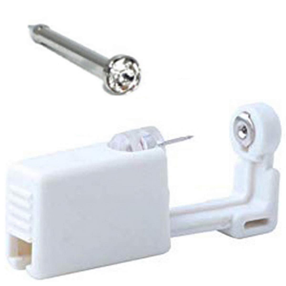 Improved Safety Ear Piercing Gun Kit: 1pcs Disposable Sterile Nose Piercing Tool with Self-Piercing Function