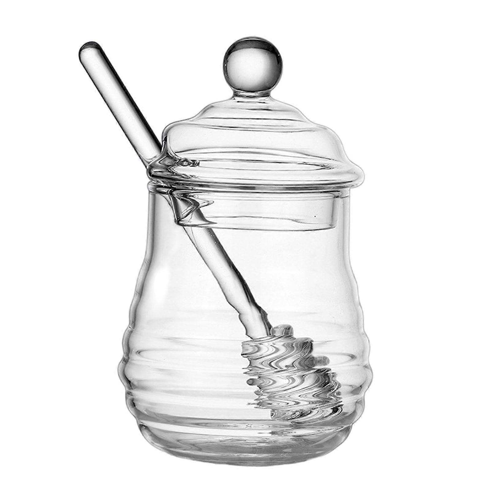 Glass Honey Pot With Dipper For Party And Wedding Events Multicolor 280ml