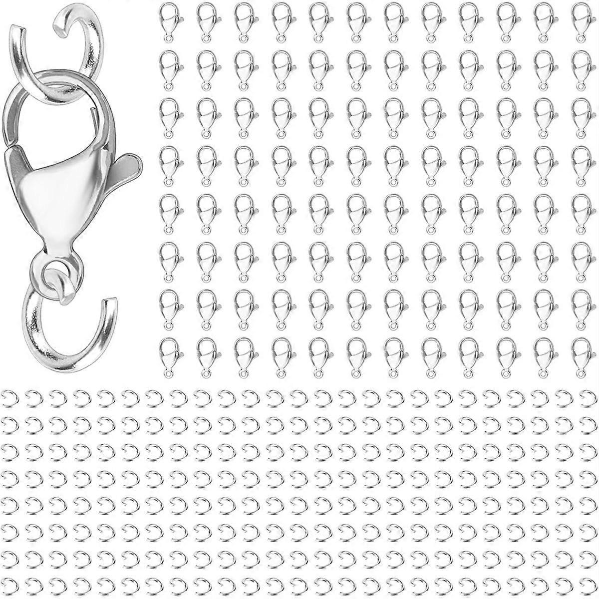 300pcs Lobster Clasps and Open Jump Rings Set,Jewelry Clasps
