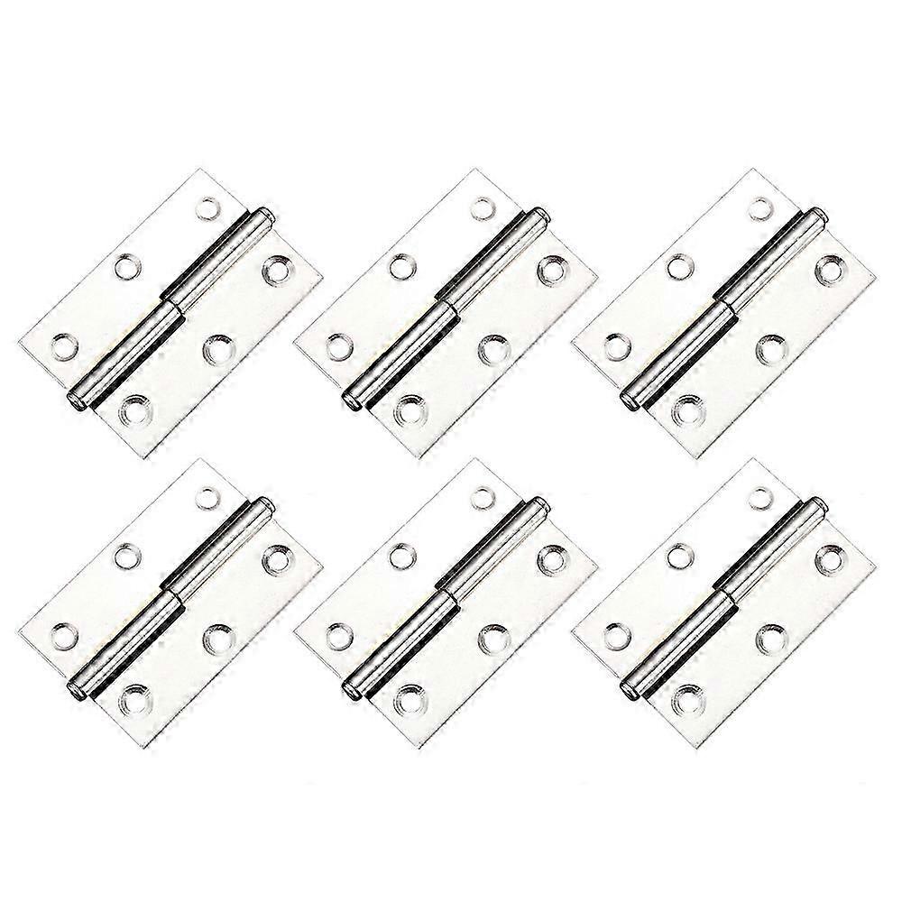 6-Piece Thickened Metal Foldable Cabinet Door Hinge, Silver