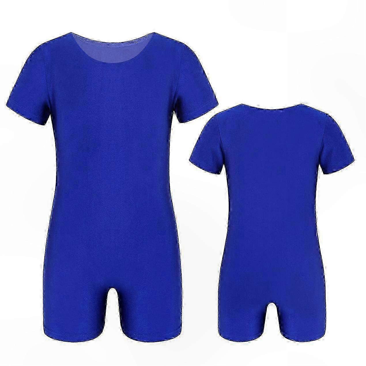 Children's Short Sleeve Jumpsuit for Dance, Gymnastics, Ballet, Running, and Exercise One-Piece Bodysuit