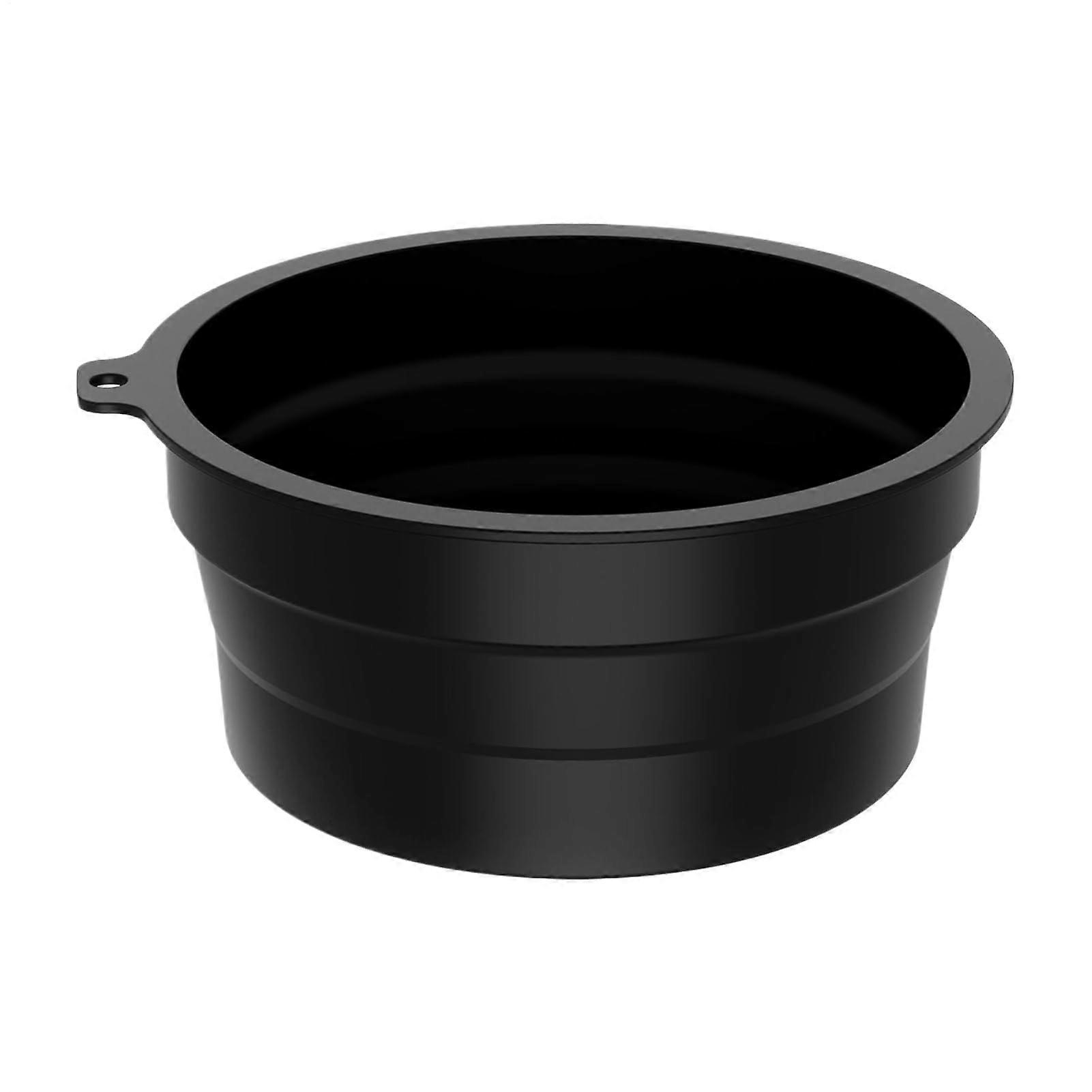 Foldable Ice Bath Bowl For Facial Dunk, Folding Silicone Washbasin For Skin Firming, Portable Compact Black