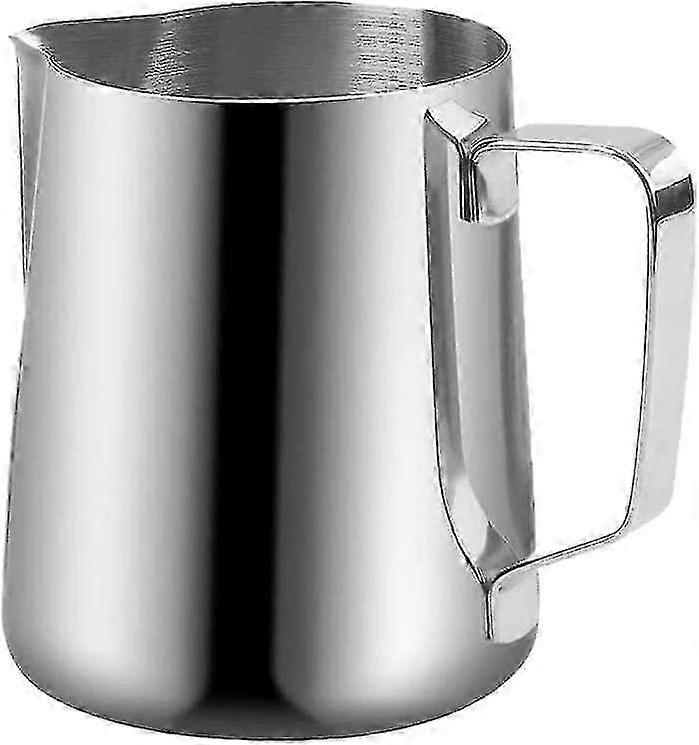Stainless Steel Milk Frothing Pitcher 600ml for Latte Art, Espresso & Cappuccino Machines (Silver)