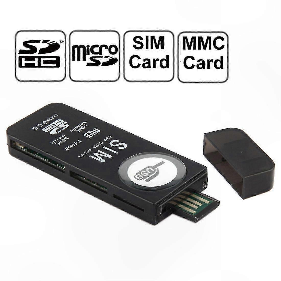 Multi-Format USB Memory Card Reader for SD, MMC, SIM, and TF Cards