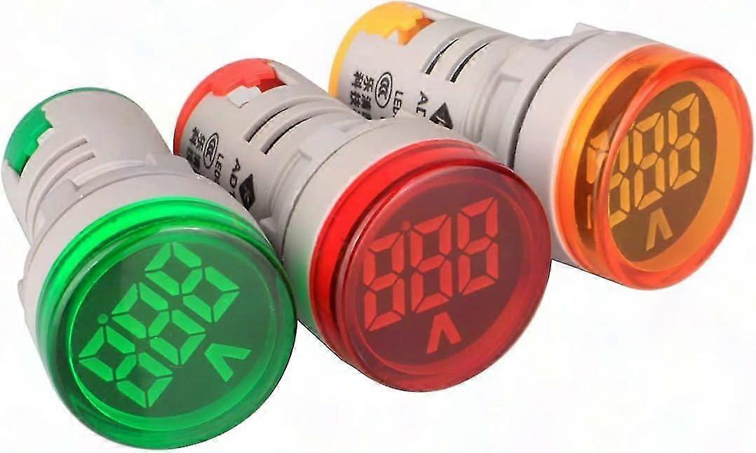 22mm LED Digital Voltmeter AC 60V-500V Voltage Meter Monitor 110V 220V 380V Detector Green Red Yellow Display
