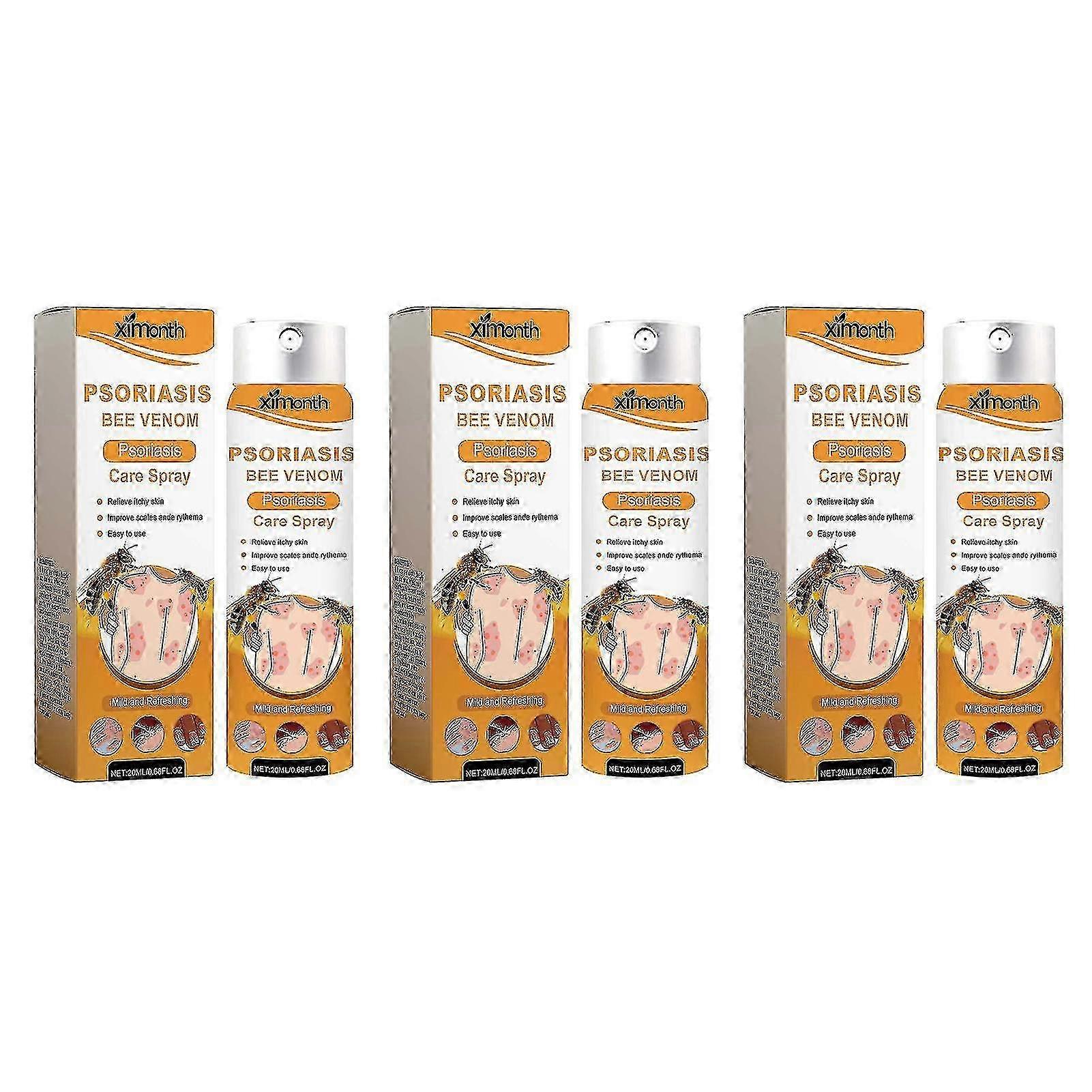 بخاخ Bee-Venom للصدفية سوائل العناية بالجسم المحمولة المضادة للحكة لجميع أنواع البشرة