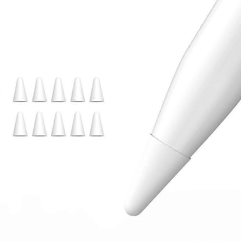 10Pcs Silicone Replacement Tip Case Protective Cover for 1St 2Nd Touchscreen Stylus Pen Case White