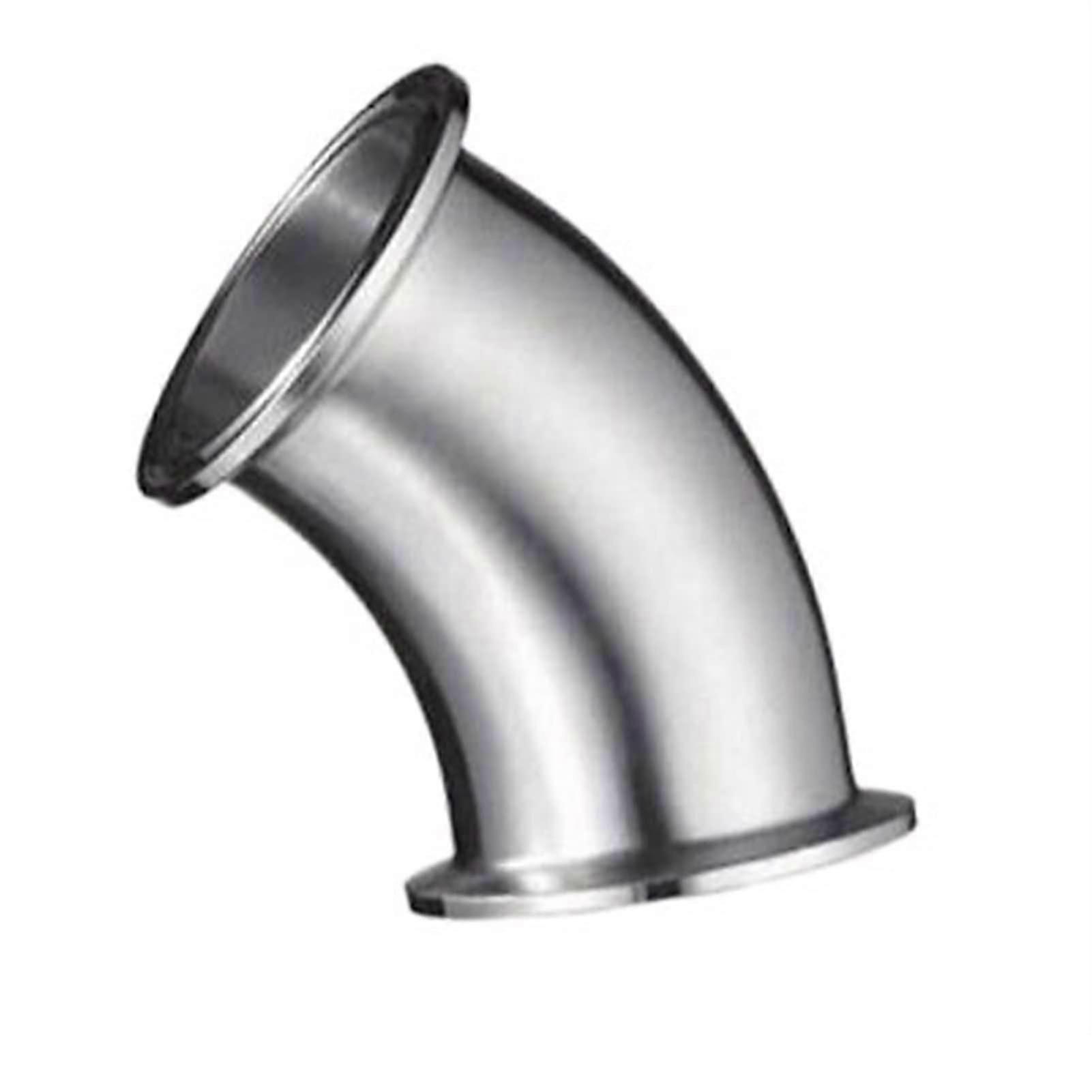 Stainless Steel Elbow 45mm O/D 304 Stainless Steel Sanitary Ferrule 45 Degree Elbow Pipe Fitting Tri Clamp