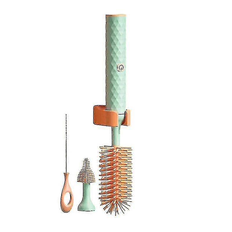 Set di spazzole per bottiglie elettriche in silicone rotanti a 360 gradi per una pulizia efficiente delle bottiglie d'acqua