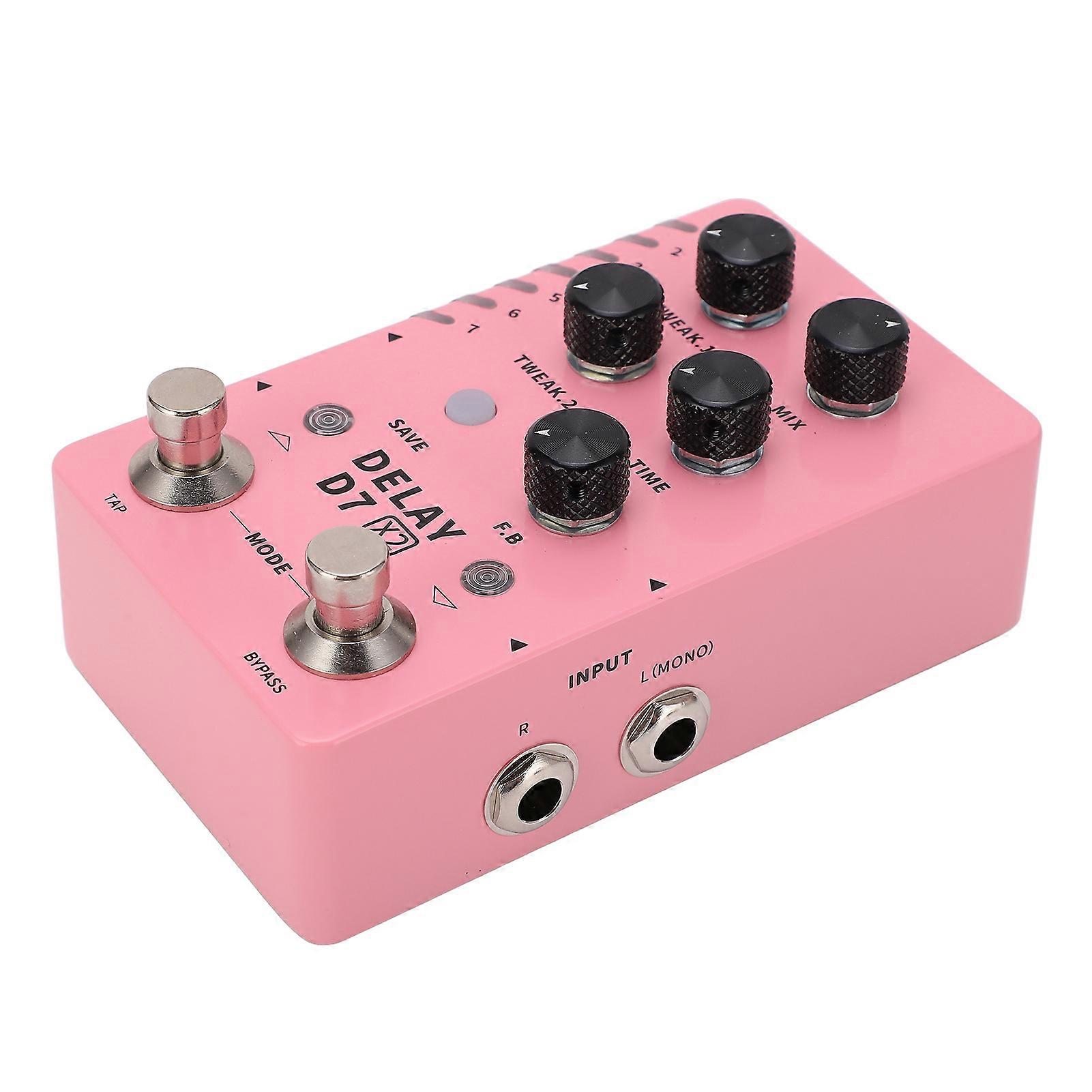 Stereo Delay Effect Electric Guitar Single Effector Support Storage with 14 Effects 100‑240VAU Plug 