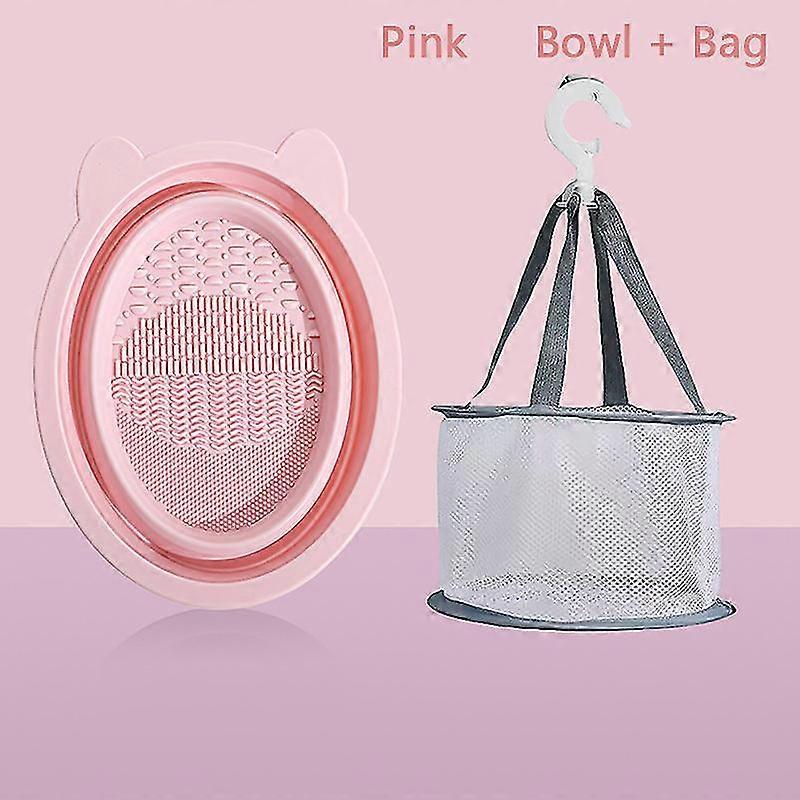 2025 Makeup Brush Cleaning Foldable Silicone Bowl Sponge Washing Mat Drying Rack Net