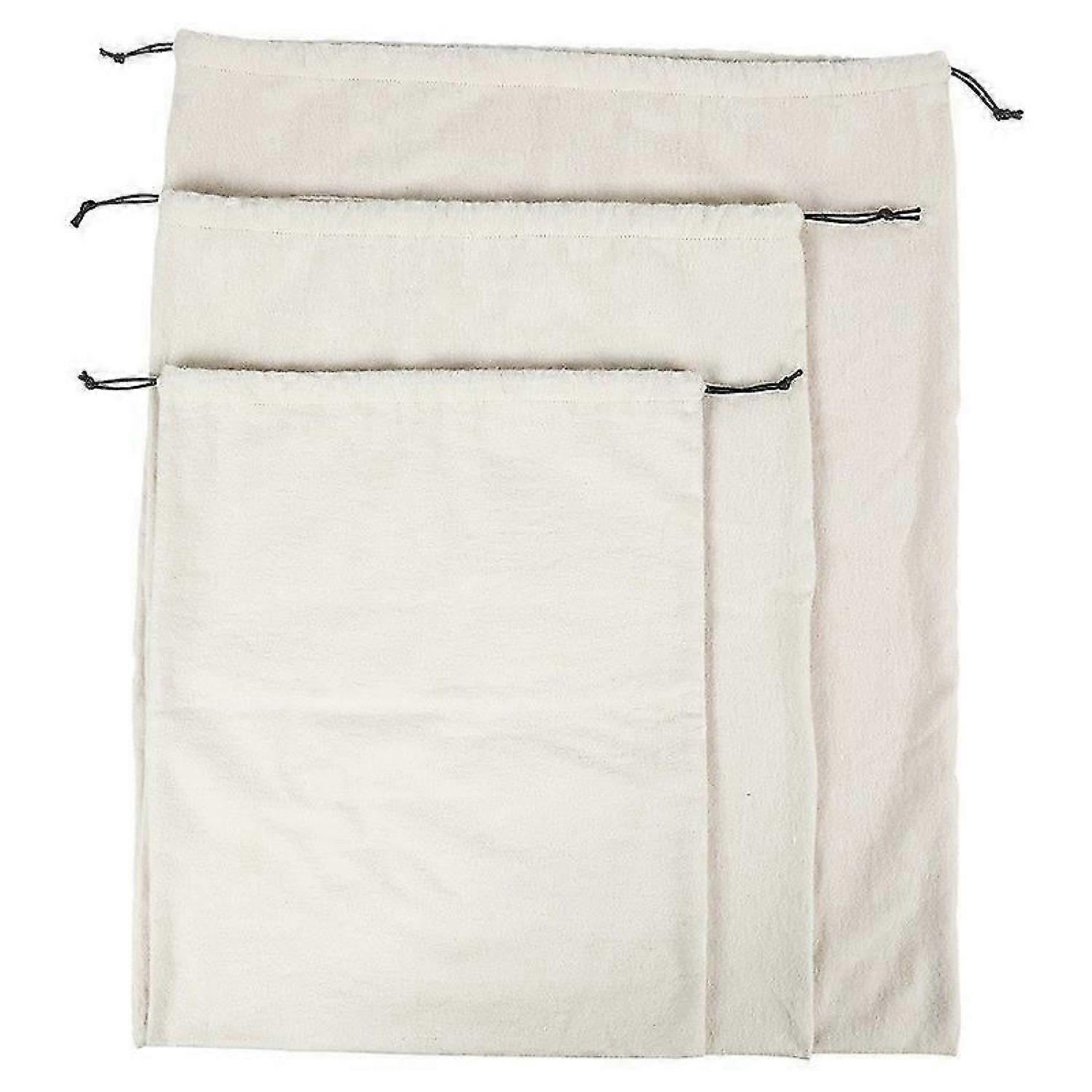 Cotton Breathable Dust-Proof Drawstring Storage Pouch Bag white -HK908