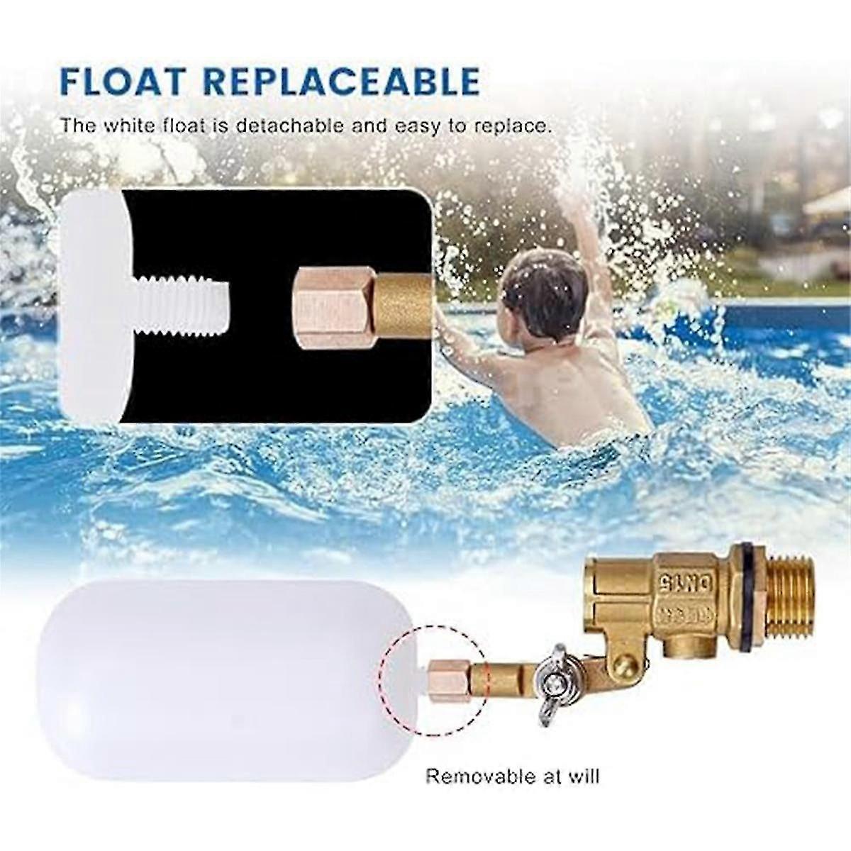 1/2 Inch Float Valve, Water Float Valve for Pond Float Valve Shutoff Auto Fill, for Livestock Tanks