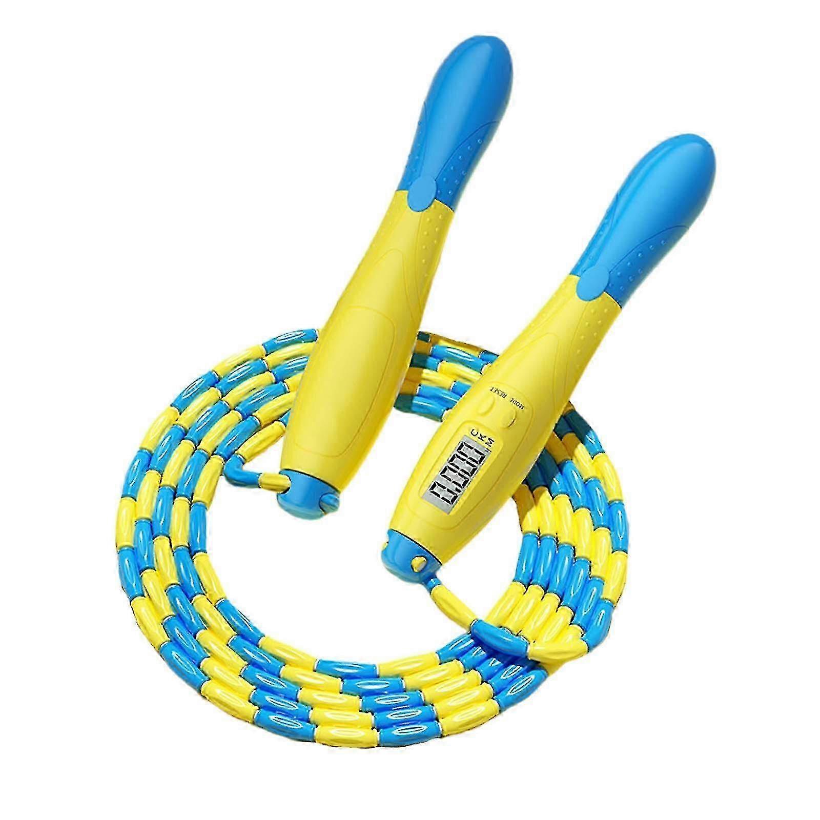 Portable Skipping Rope with Beaded Segments and Counters for Children