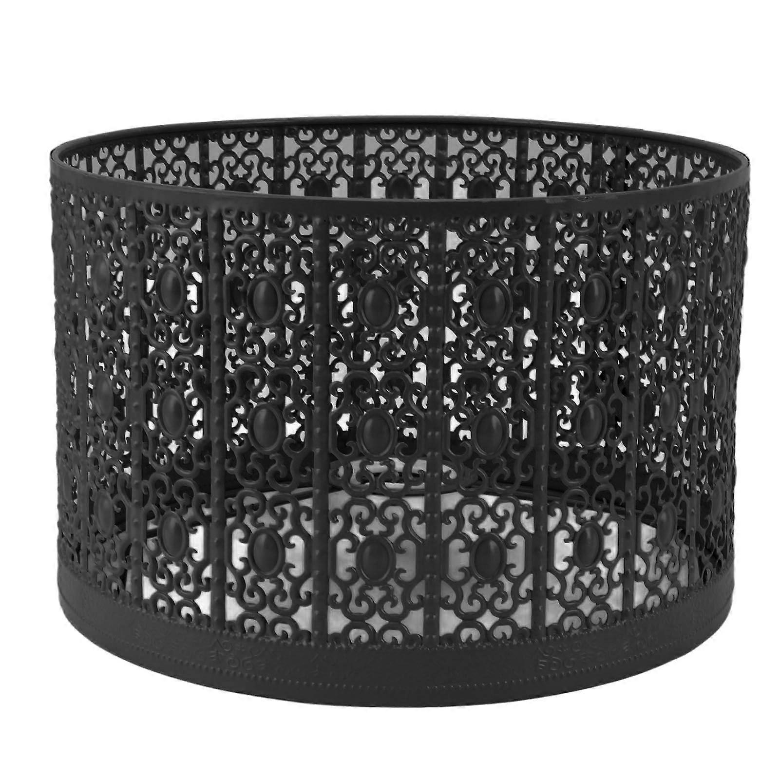 Lamp Shade Hollow Out Metal E27 E14 Clip On Easy Installation Durable Lamp Cover for Table Bedroom Living Room Home Black