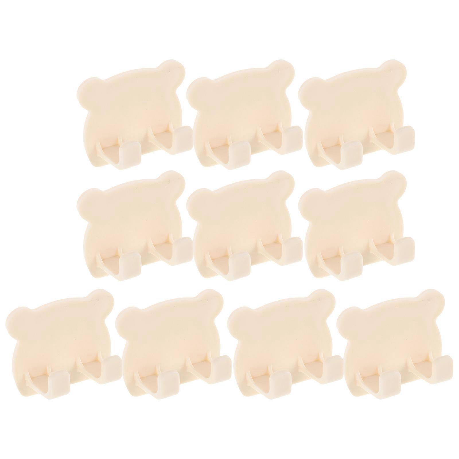 10Pcs Holder for Shower Plastic Wall Mounted Organizer Hooks White