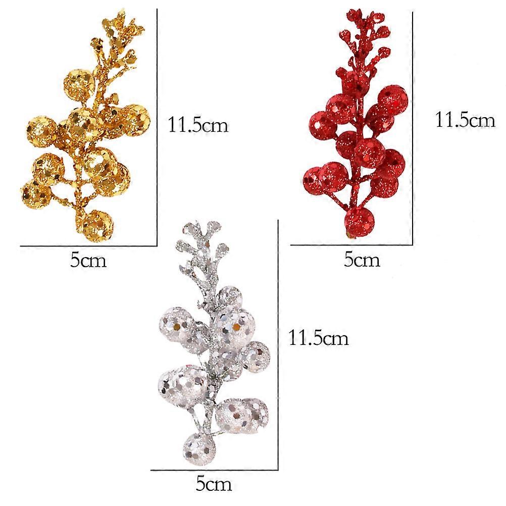 Garland Craft Fruit Glitter String for Christmas Decor with 12Pcs Assorted Colors