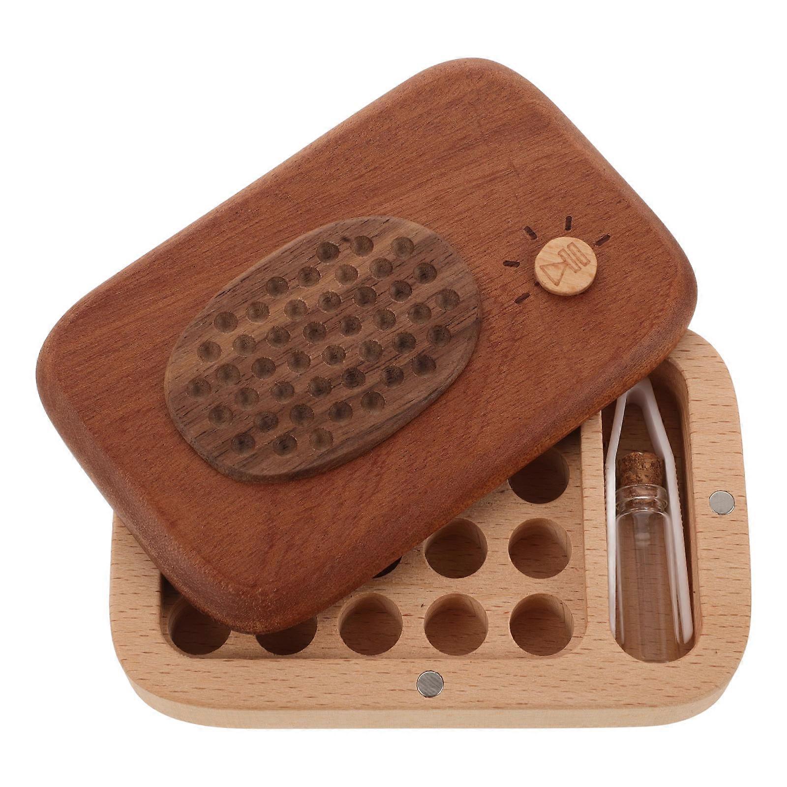 First Tooth Storage Box Wood Keepsake For Children Rectangular Design 1Pcs