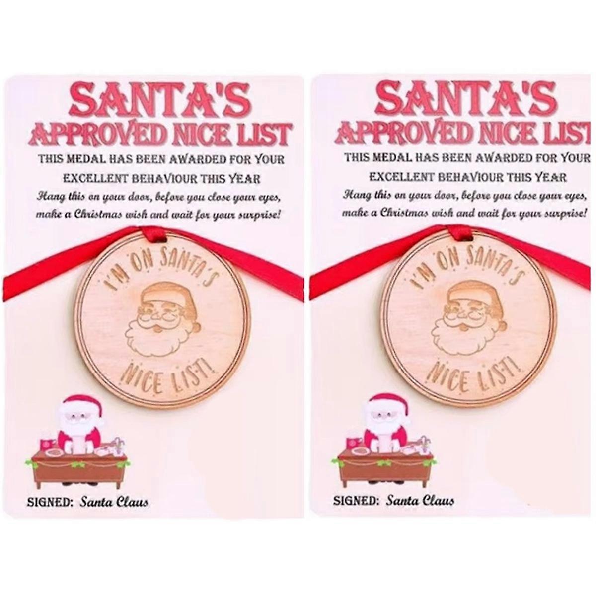 Nice List Medals Christmas Cards Aesthetic 